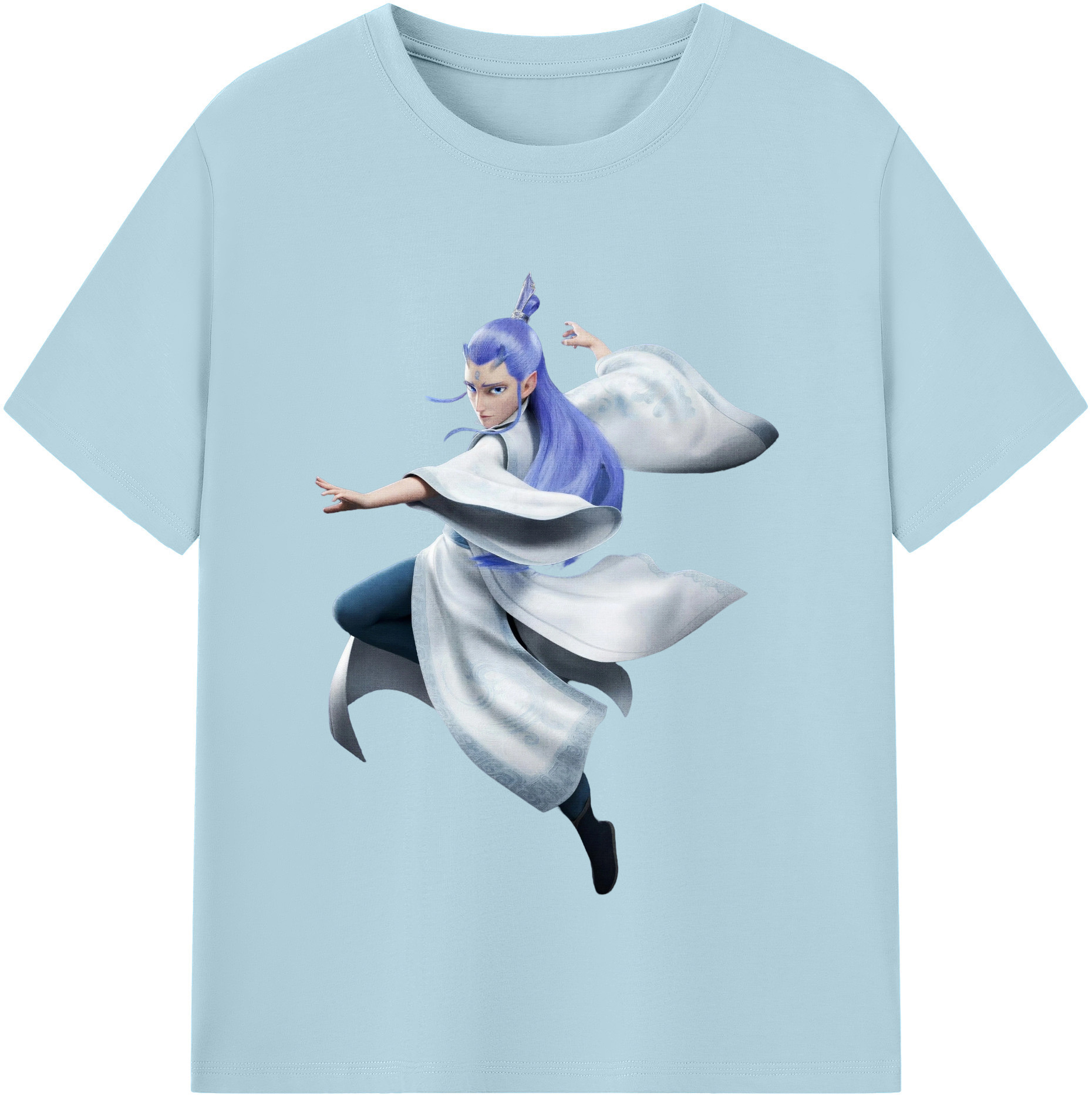 （画像用） Ne Zha 2 ナタ 魔童の大暴れ 綿100％半袖Tシャツ（フロントプリント）